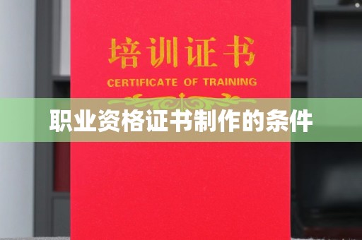 海晏职业资格证书制作的条件